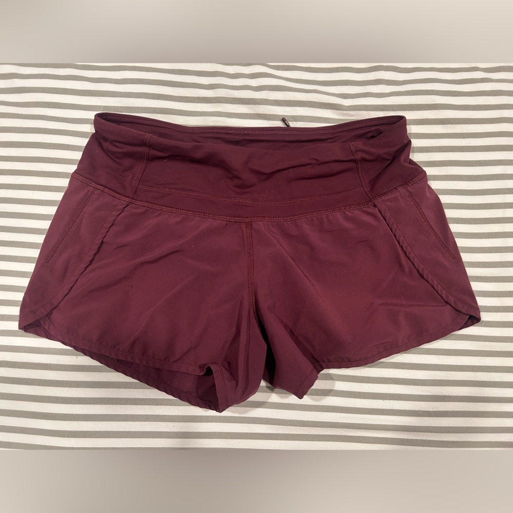Lululemon Athletica Maroon Athletic Shorts